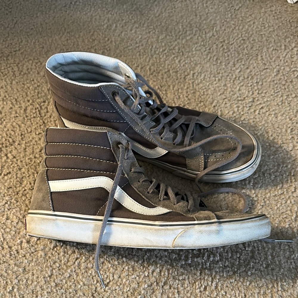 Vans Men's High-Top Sneakers - Brown and White